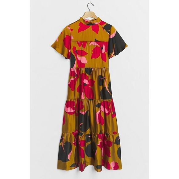 New Anthropologie Corey Lynn Calter Gianna Tiered Maxi Dress sz XS - Picture 1 of 5
